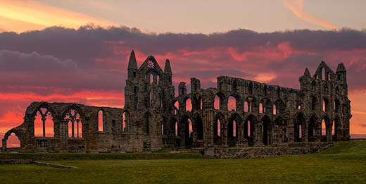 Sunset at Whitby Abbey by David Dempsey