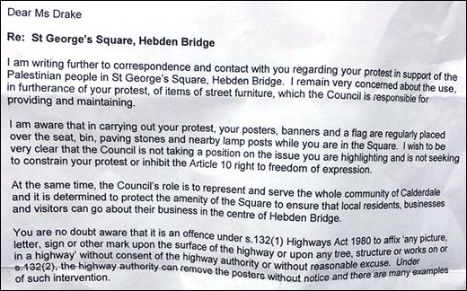 Letter from council
