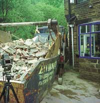 Skip driver killed on canal bank